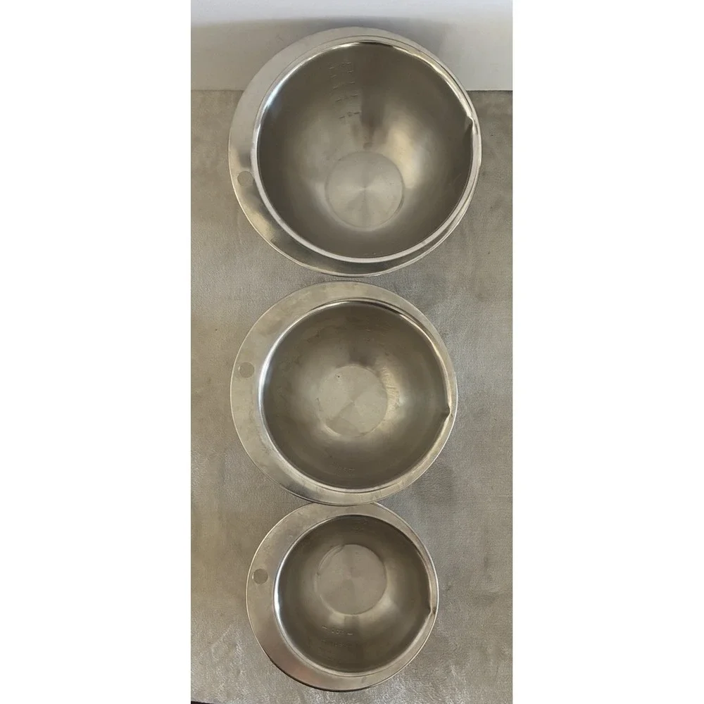 Mixing Bowl Set Nesting‎ Measuring Bowls Stainless Steel 1/1.5/2.5 qt